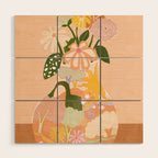 Flower Vase Wood Wall Art Gallery Image 1