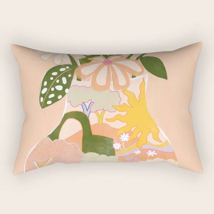Flower Vase Rectangular Pillow Gallery Image 2