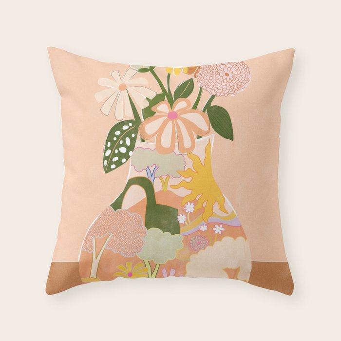 Flower Vase Throw Pillow Gallery Image 1