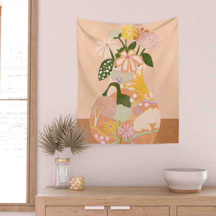 Flower Vase Wall Tapestry Gallery Image 2