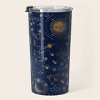 Dark blue zodiac abstract YB Travel Mug Gallery Image 3