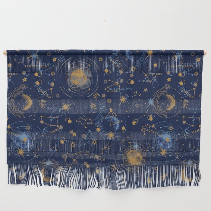 Dark blue zodiac abstract YB Wall Hanging Gallery Image 1