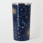 Dark blue zodiac abstract YB Travel Mug Gallery Image 1
