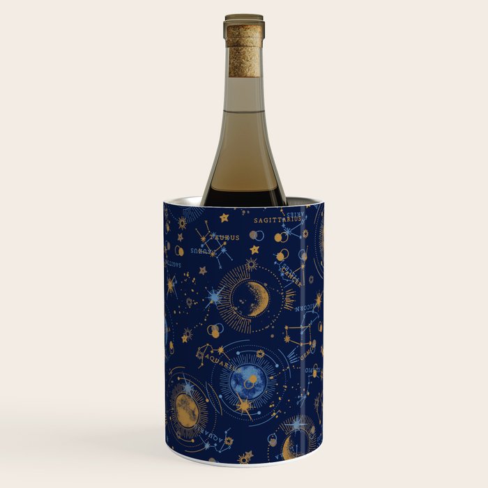 Dark blue zodiac abstract YB Wine Chiller Gallery Image 3