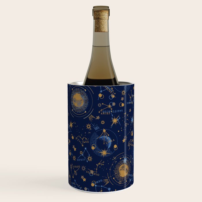 Dark blue zodiac abstract YB Wine Chiller Gallery Image 1