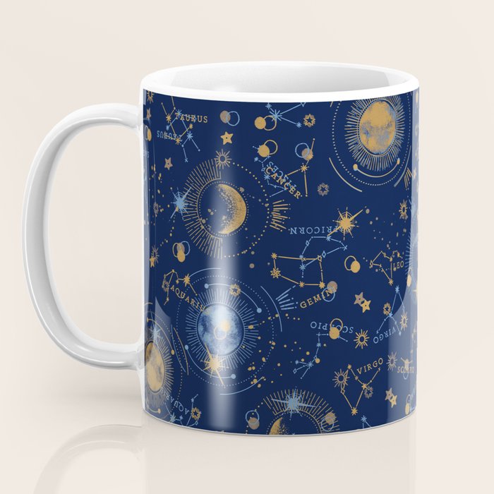 Dark blue zodiac abstract YB Coffee Mug Gallery Image 3