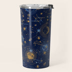 Dark blue zodiac abstract YB Travel Mug Gallery Image 2