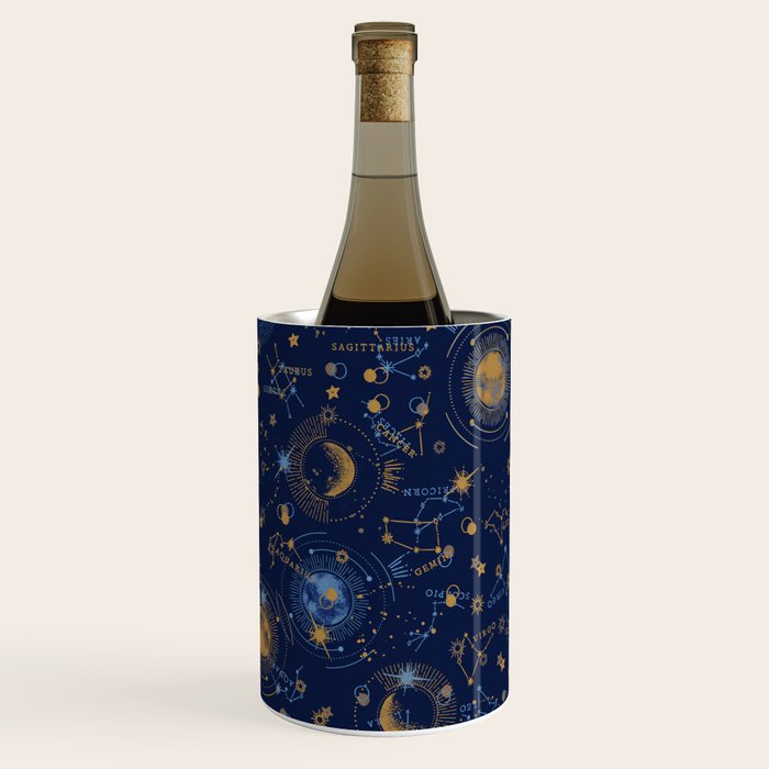 Dark blue zodiac abstract YB Wine Chiller Gallery Image 2