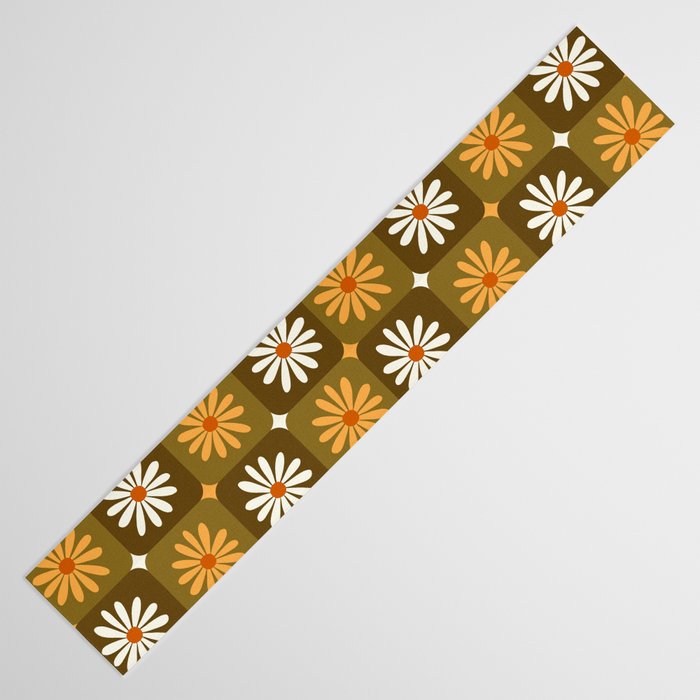 Checkered Daisies - Retro & Olive Table Runner Gallery Image 3