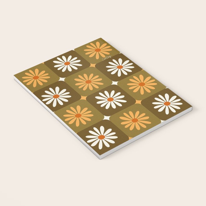 Checkered Daisies - Retro & Olive Notebook Gallery Image 3