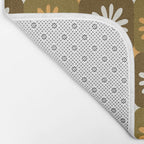 Checkered Daisies - Retro & Olive Bath Mat Gallery Image 2