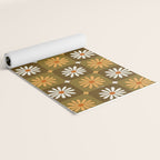 Checkered Daisies - Retro & Olive Yoga Mat Gallery Image 2