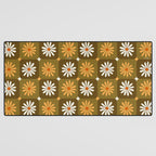 Checkered Daisies - Retro & Olive Desk Mat Gallery Image 3