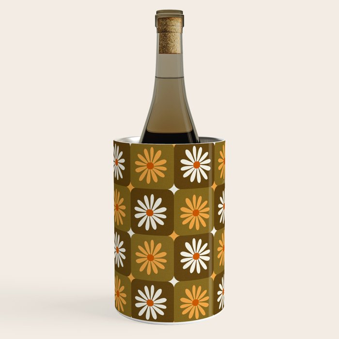 Checkered Daisies - Retro & Olive Wine Chiller Gallery Image 3
