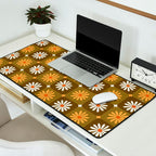 Checkered Daisies - Retro & Olive Desk Mat Gallery Image 2