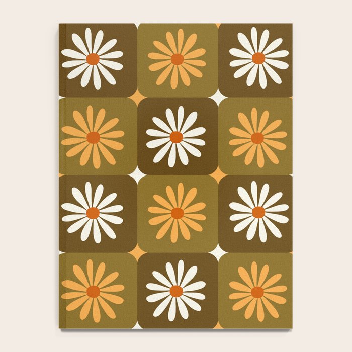 Checkered Daisies - Retro & Olive Notebook Gallery Image 4