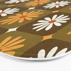 Checkered Daisies - Retro & Olive Bath Mat Gallery Image 3