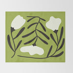 Mid-Century Alba Flowers  Throw Blanket Gallery Image 2