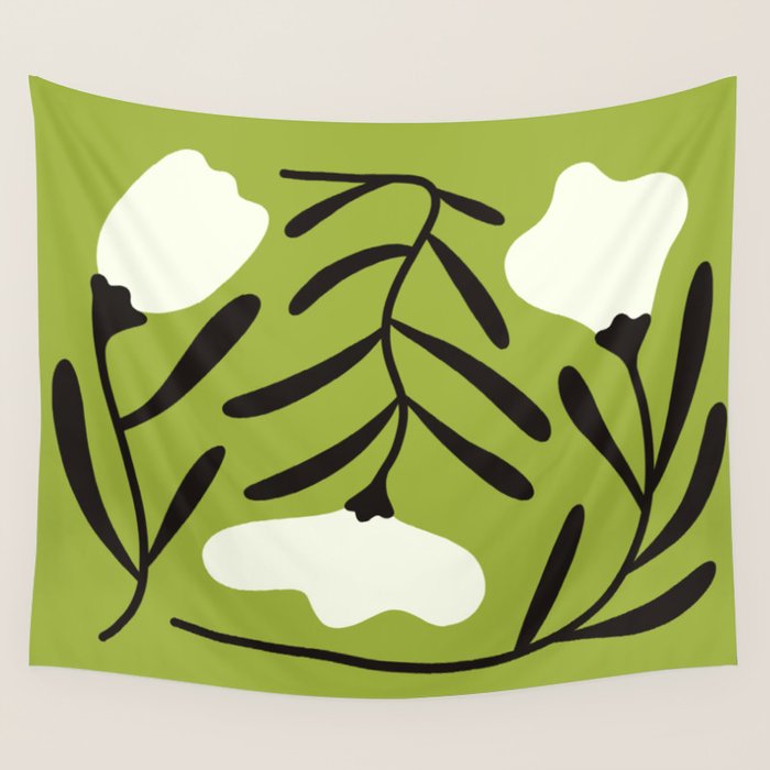 Mid-Century Alba Flowers  Wall Tapestry Gallery Image 4