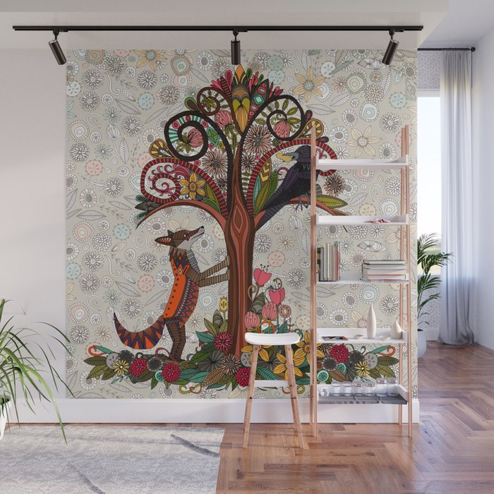 fox and crow Wall Mural Gallery Image 1