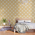 Retro Floral Pattern in Yellow Wallpaper Gallery Image 3