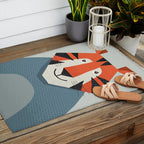 Whimsy Tiger, Animal Portrait Outdoor Rug Gallery Image 2