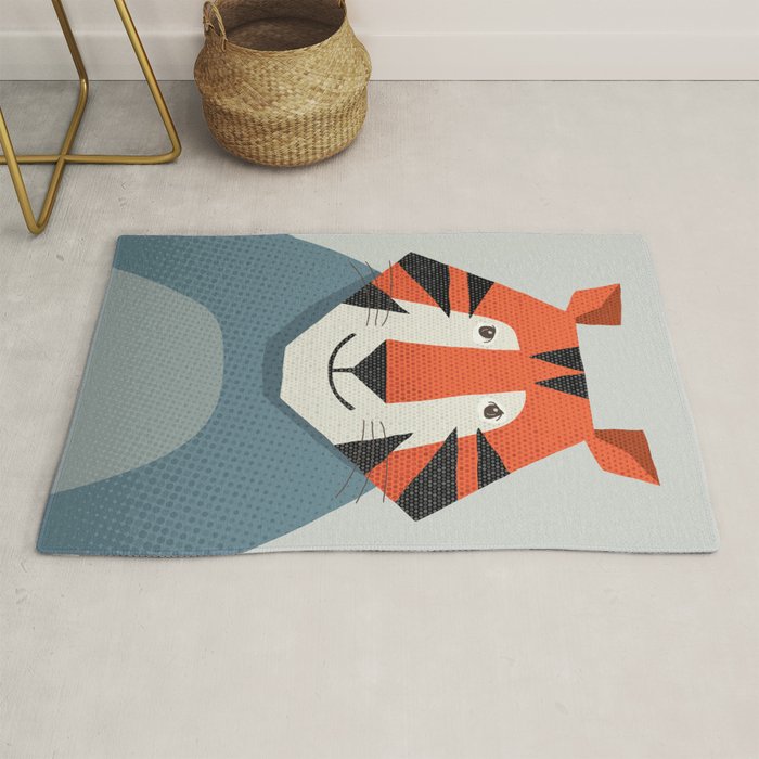 Whimsy Tiger, Animal Portrait Rug Gallery Image 1