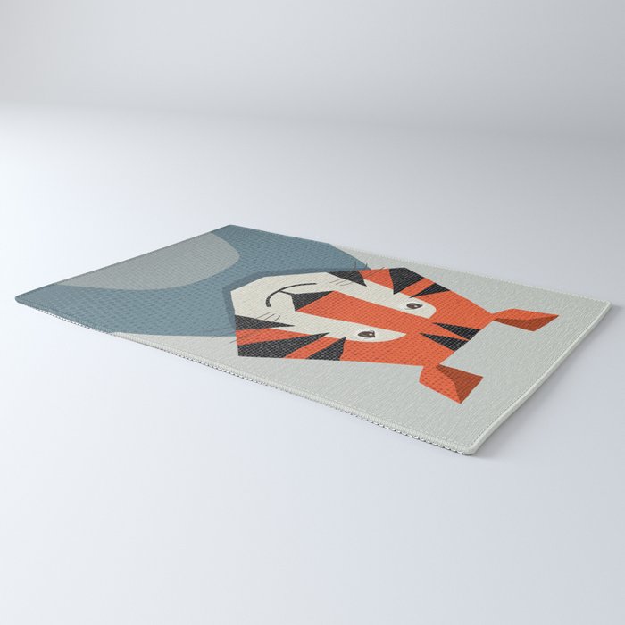 Whimsy Tiger, Animal Portrait Rug Gallery Image 3