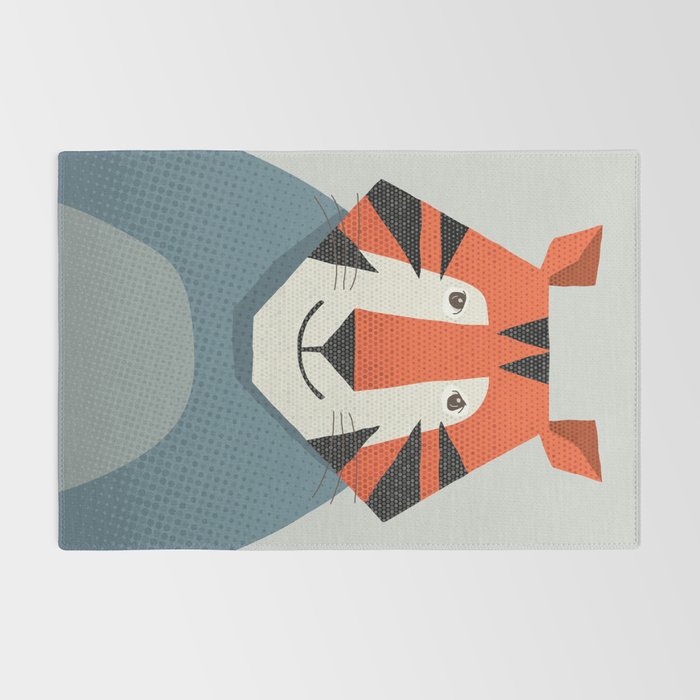 Whimsy Tiger, Animal Portrait Rug Gallery Image 2