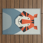 Whimsy Tiger, Animal Portrait Outdoor Rug Gallery Image 1