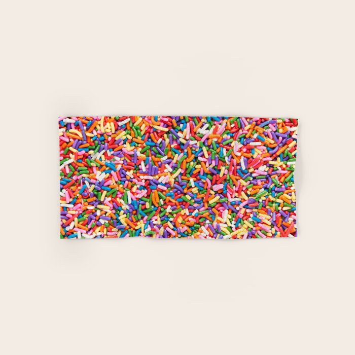 Colorful Rainbow Sprinkles | Sweet Candy Bath Towel Gallery Image 1