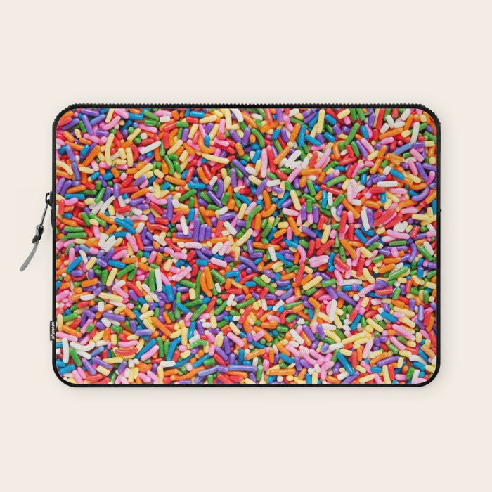 Colorful Rainbow Sprinkles | Sweet Candy Laptop Sleeve Gallery Image 1