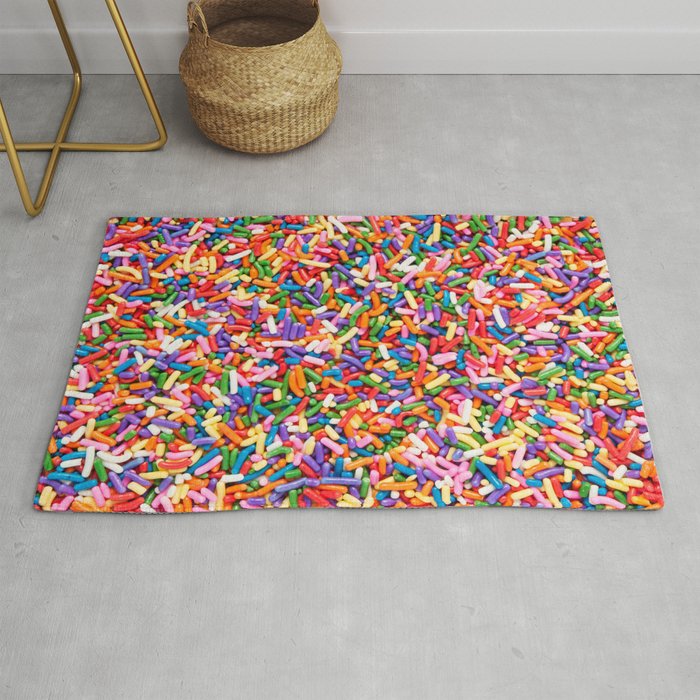 Colorful Rainbow Sprinkles | Sweet Candy Rug Gallery Image 1
