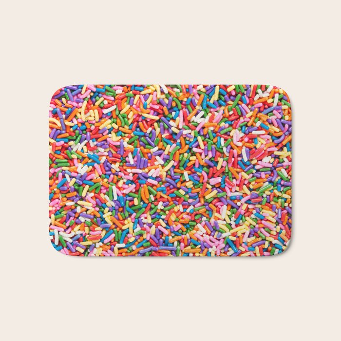 Colorful Rainbow Sprinkles | Sweet Candy Bath Mat Gallery Image 1