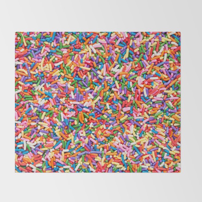 Colorful Rainbow Sprinkles | Sweet Candy Throw Blanket Gallery Image 2