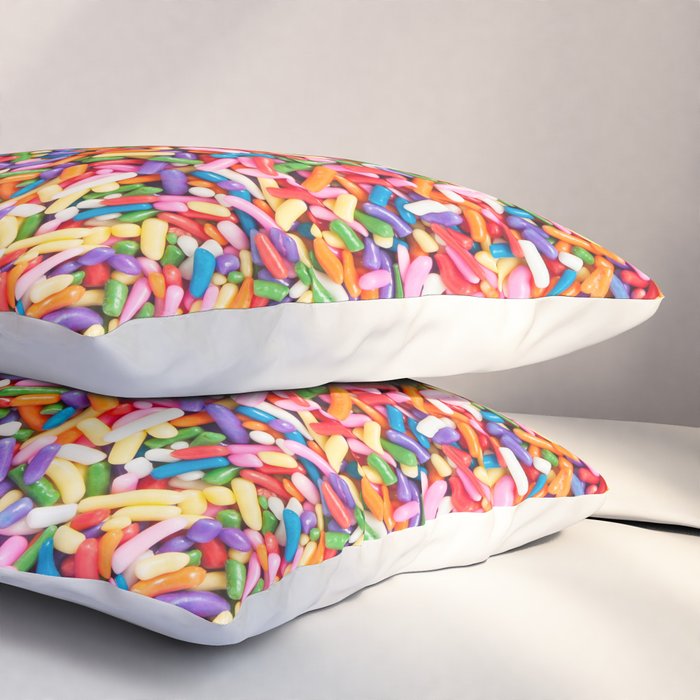 Colorful Rainbow Sprinkles | Sweet Candy Pillow Sham Gallery Image 3