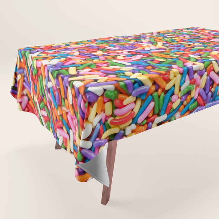 Colorful Rainbow Sprinkles | Sweet Candy Tablecloth Gallery Image 1