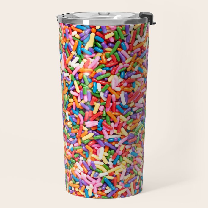 Colorful Rainbow Sprinkles | Sweet Candy Travel Mug Gallery Image 2