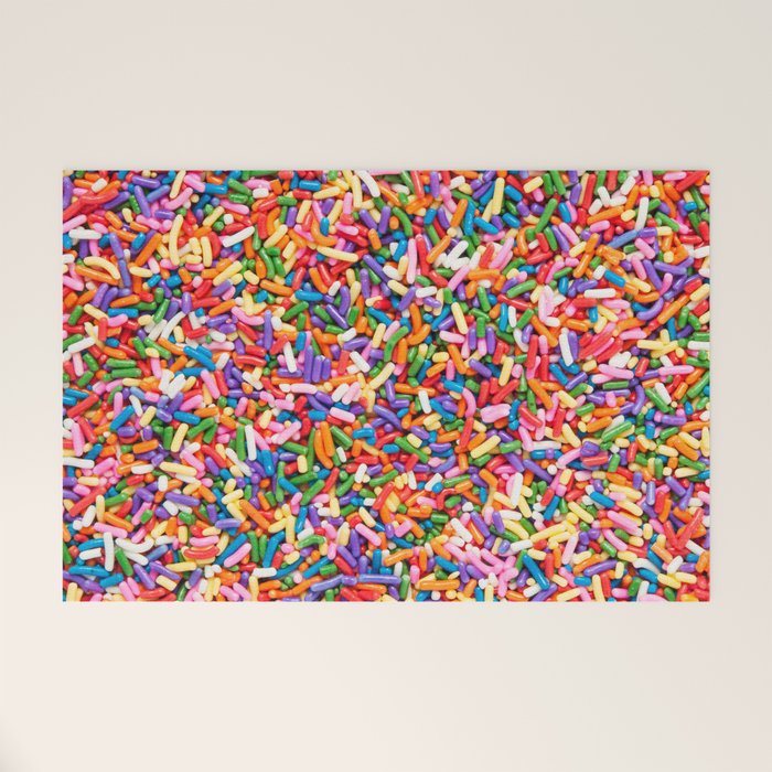 Colorful Rainbow Sprinkles | Sweet Candy Welcome Mat Gallery Image 1