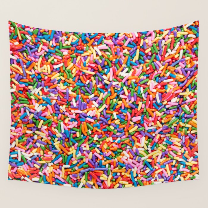Colorful Rainbow Sprinkles | Sweet Candy Wall Tapestry Gallery Image 4