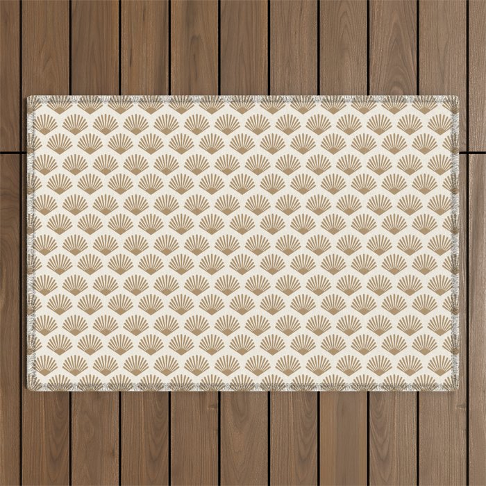 Art Deco Pattern 1 - Gold Outdoor Rug Gallery Image 1