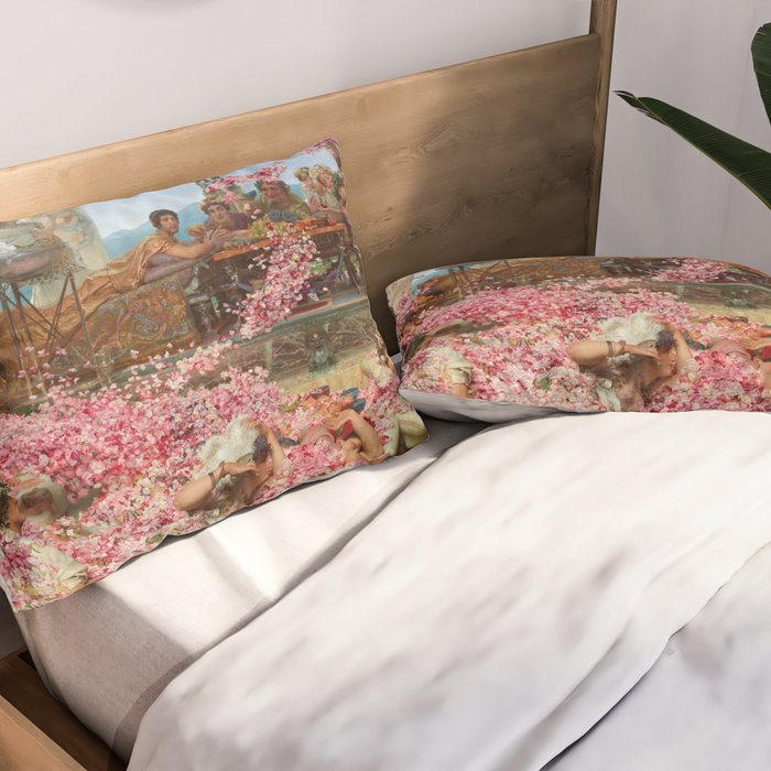 Lawrence Alma-Tadema's The Roses of Heliogabalus,  Roman Elagabalus with rose petals painting Pillow Sham Gallery Image 2