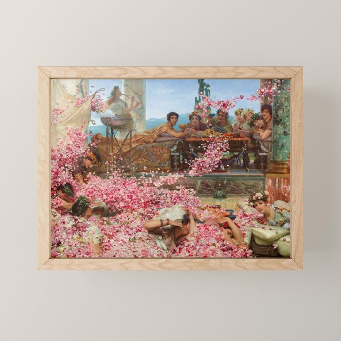 Lawrence Alma-Tadema's The Roses of Heliogabalus,  Roman Elagabalus with rose petals painting Mini Art Print Gallery Image 1