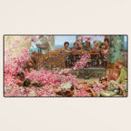 Lawrence Alma-Tadema's The Roses of Heliogabalus,  Roman Elagabalus with rose petals painting Desk Mat Gallery Image 3