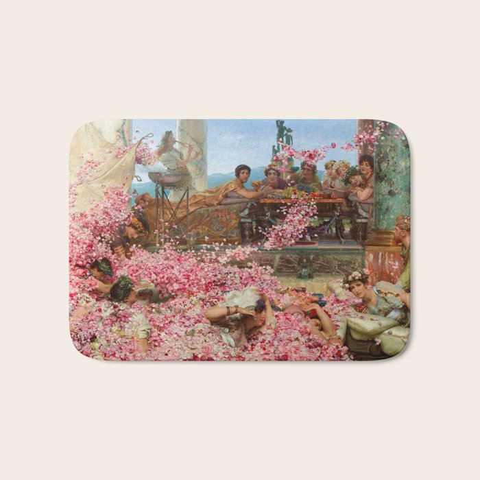 Lawrence Alma-Tadema's The Roses of Heliogabalus,  Roman Elagabalus with rose petals painting Bath Mat Gallery Image 1