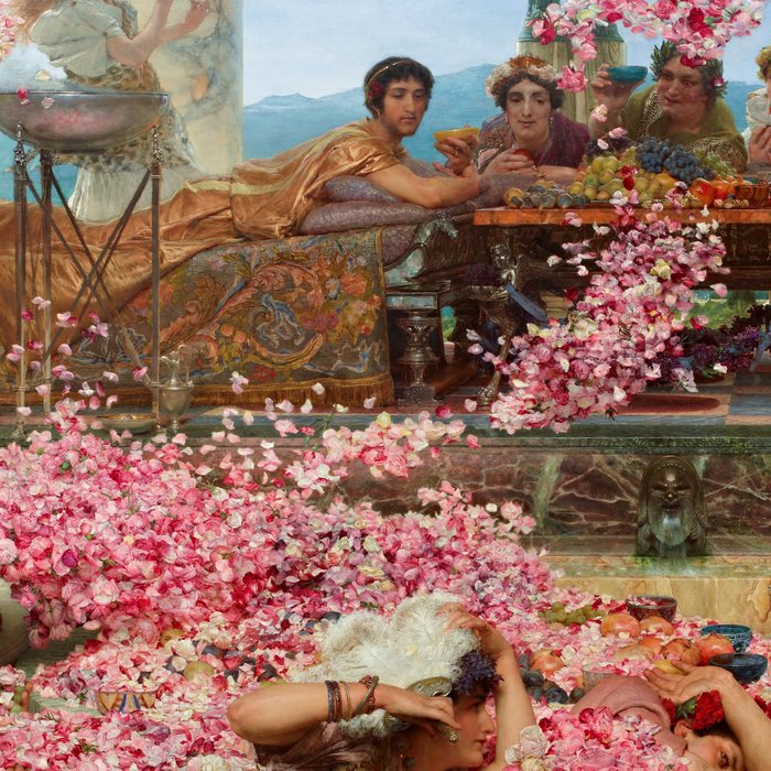 Lawrence Alma-Tadema's The Roses of Heliogabalus,  Roman Elagabalus with rose petals painting Coffee Mug Gallery Image 2