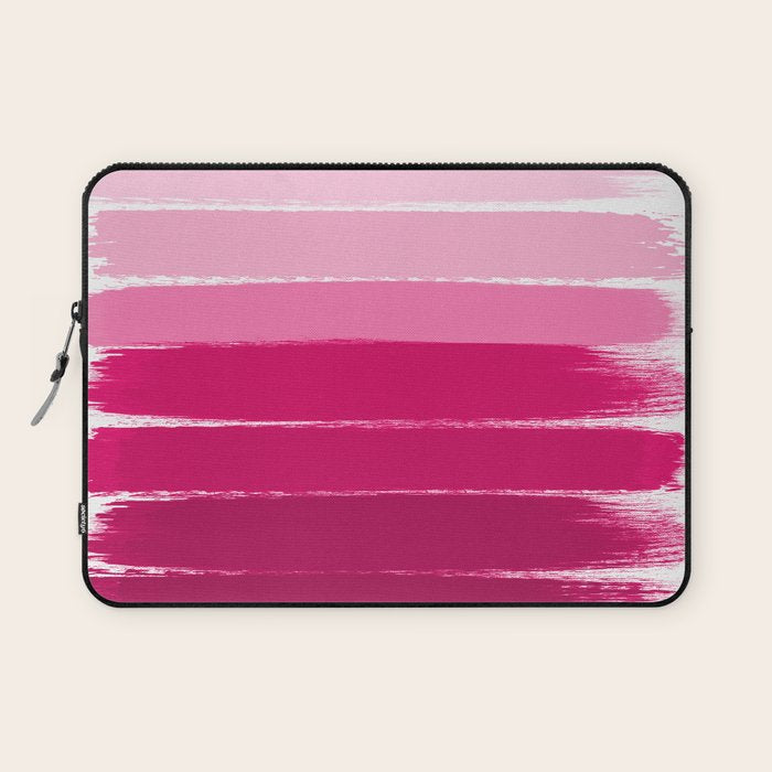 Mola - ombre painting bruskstrokes tonal gradient art pink pastel to hot pink decor Laptop Sleeve Gallery Image 1
