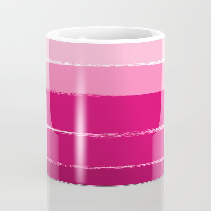 Mola - ombre painting bruskstrokes tonal gradient art pink pastel to hot pink decor Coffee Mug Gallery Image 4