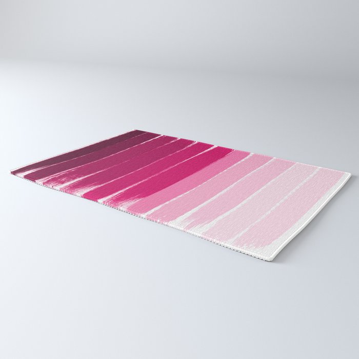 Mola - ombre painting bruskstrokes tonal gradient art pink pastel to hot pink decor Rug Gallery Image 3