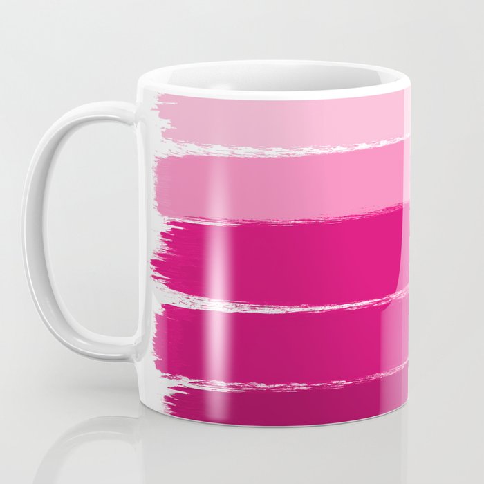 Mola - ombre painting bruskstrokes tonal gradient art pink pastel to hot pink decor Coffee Mug Gallery Image 3